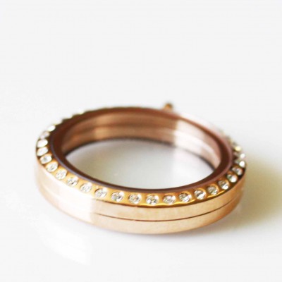 Rose Gold Bling Magnetic Locket